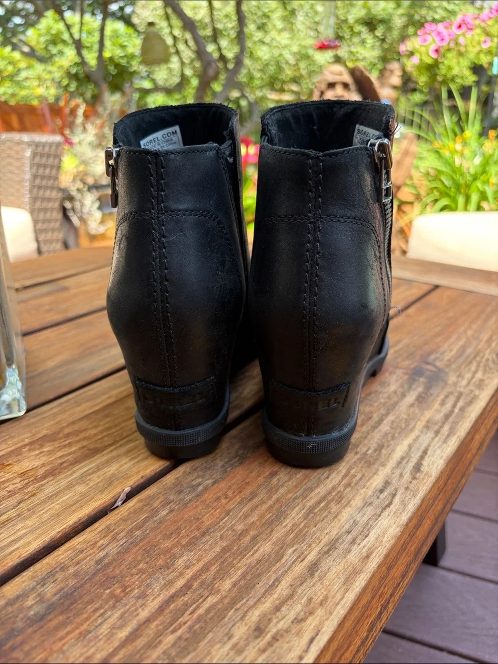 Black Leather Side-Zip Ankle Boots